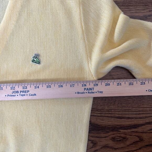 VTG Van Cort V Neck Cardigan Sweater Womens M Lt Yellow King Frog Button Front - Picture 7 of 7